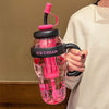 Ice Cream Jumbo Straw Cup |  Water Bottle | 1300ml Large Capacity